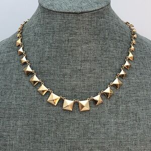 Vera Wang Pyramid shaped linked Gold Tone necklace